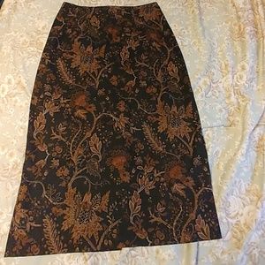 Briggs New York long Skirt soft black floral 14